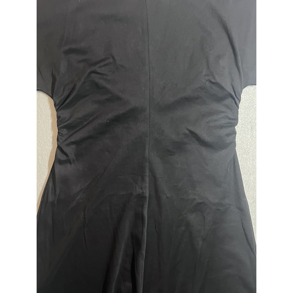 Banana Republic Women's Black Ruched Sheath Dress Size Large Short‎ Sleeve Midi - Picture 5 of 12